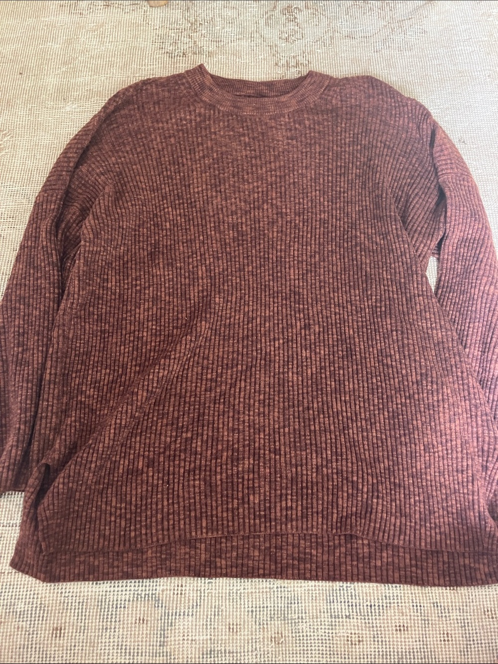 Abercrombie & Fitch Men's Ribbed Crewneck Sweater - Rust